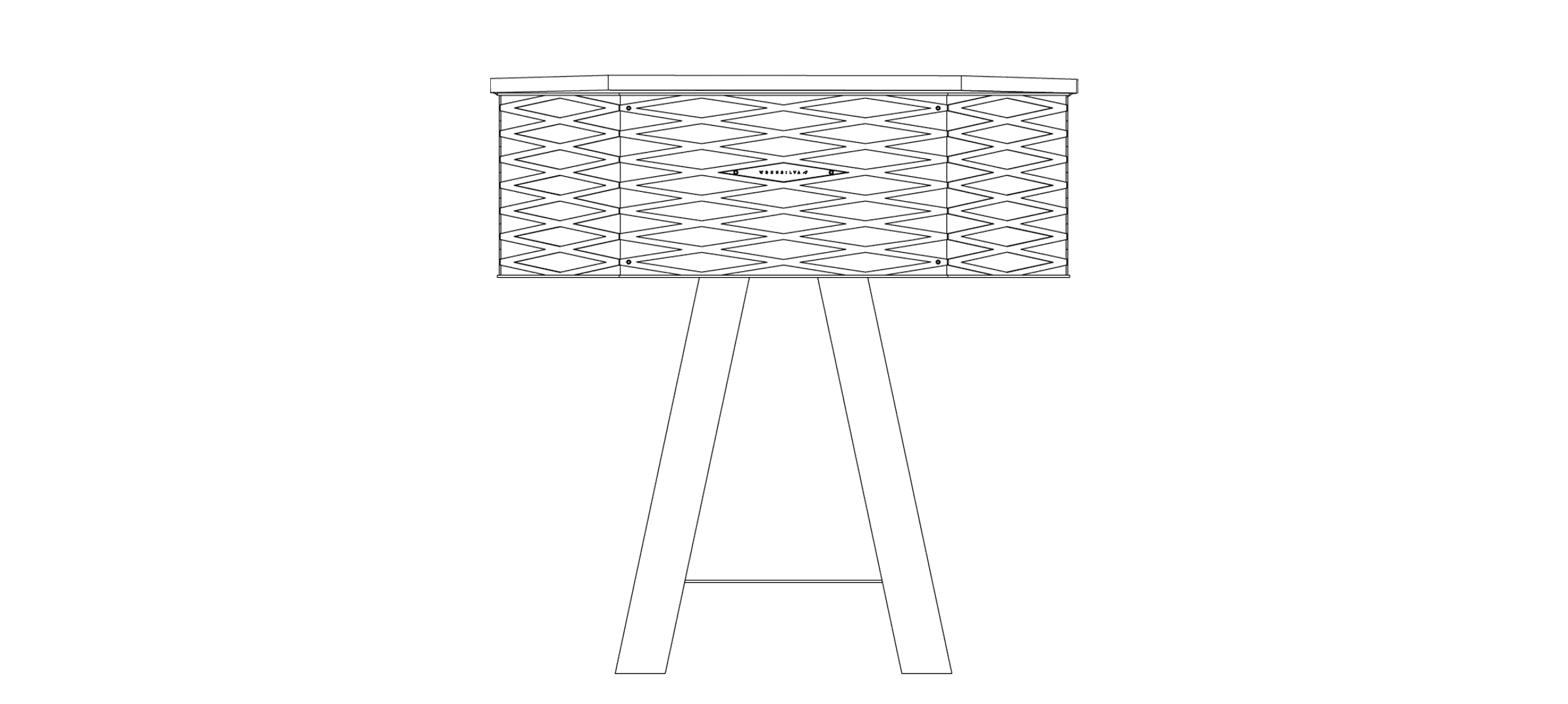 Linedrawing of a Wrensilva Loft record console player